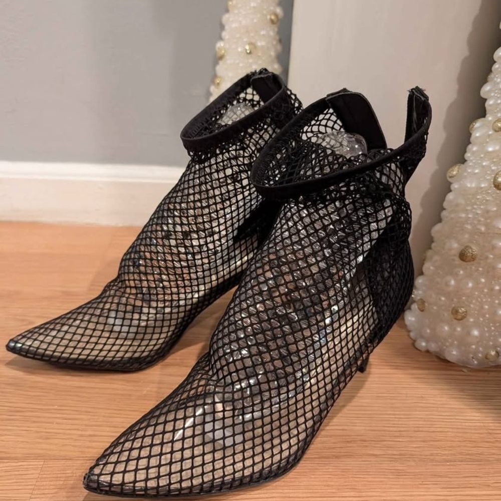Forever 21 Black Mesh Heels